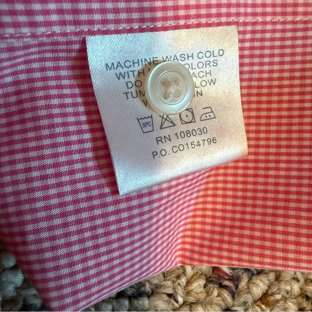 Pink Gingham Button Down Long Sleeve XL - Picture 12 of 12